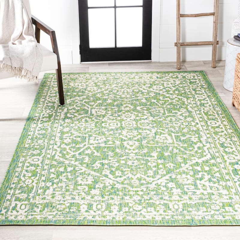 JONATHAN Y Medallion Textured Weave Indoor/Outdoor Area Rug