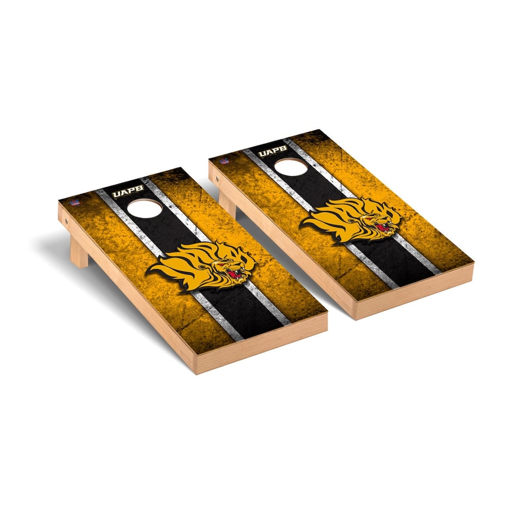 Arkansas Pine Bluff Golden Lions Vintage Cornhole Board Set
