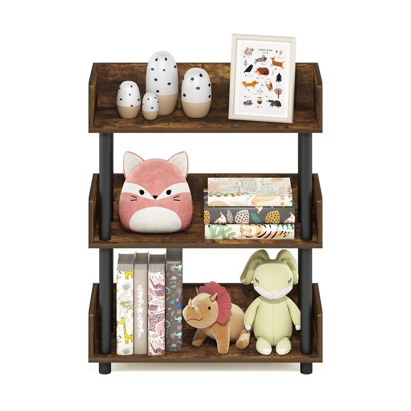 Furinno Turn-N-Tube 3-Tier Toolless Freestanding Multipurposes Display Rack, Espresso
