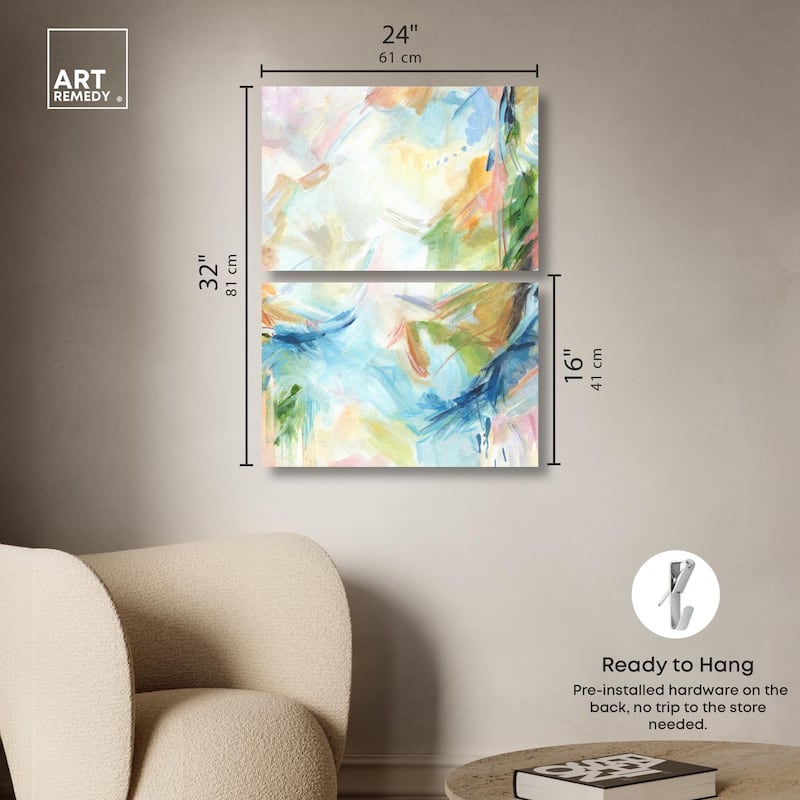 In the Beginning Canvas Set of 2 by Art Remedy, Gallery Wrapped