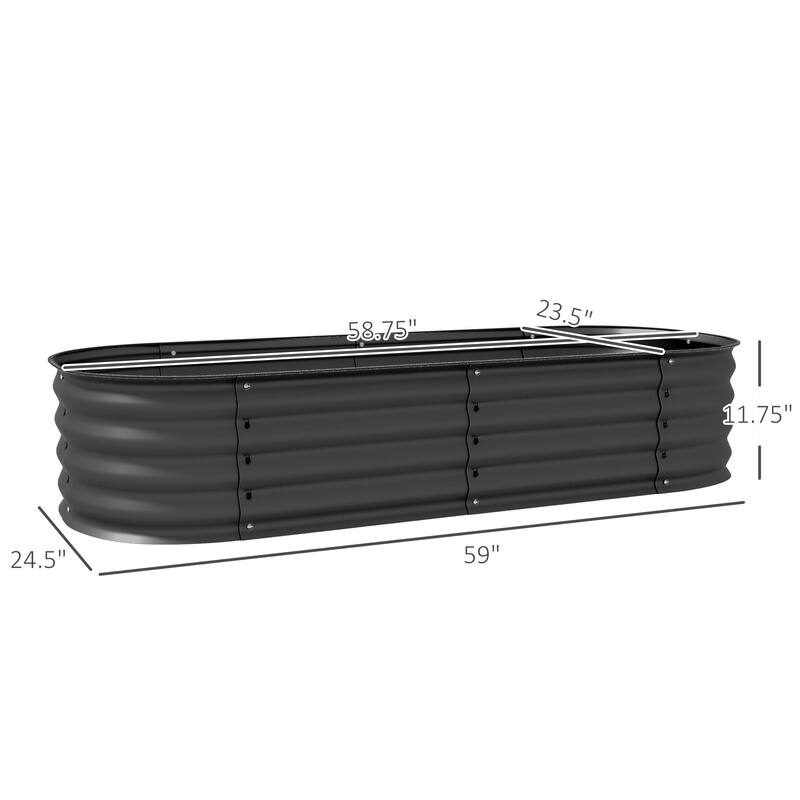 Modern Minimalist Garden Bed with Safety Edging, Easy DIY Stock Tank, for Growing Flowers Herbs Vegetables - 8' x 10'