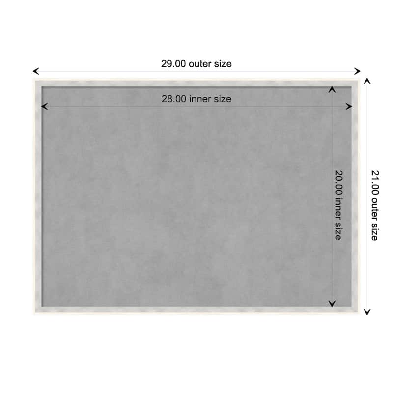 Amanti Art Paige White Silver Framed Magnetic Board - Board Size 28x20