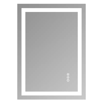 Tempered Glass LED Vanity Mirror Frameless with Anti-Fog and Dimmable - Clear