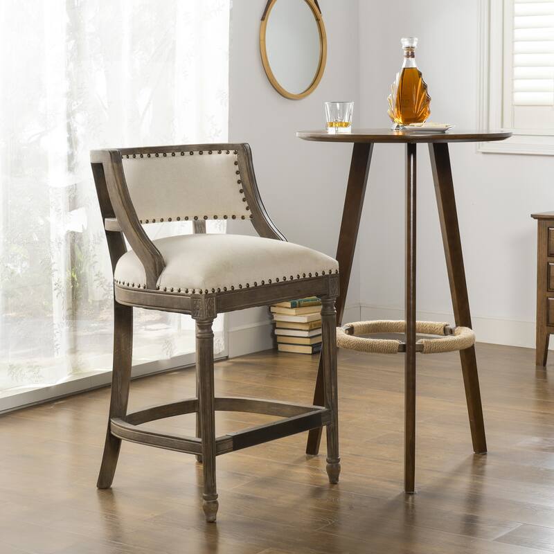 Farmhouse Counter Height Bar Stool with Backrest