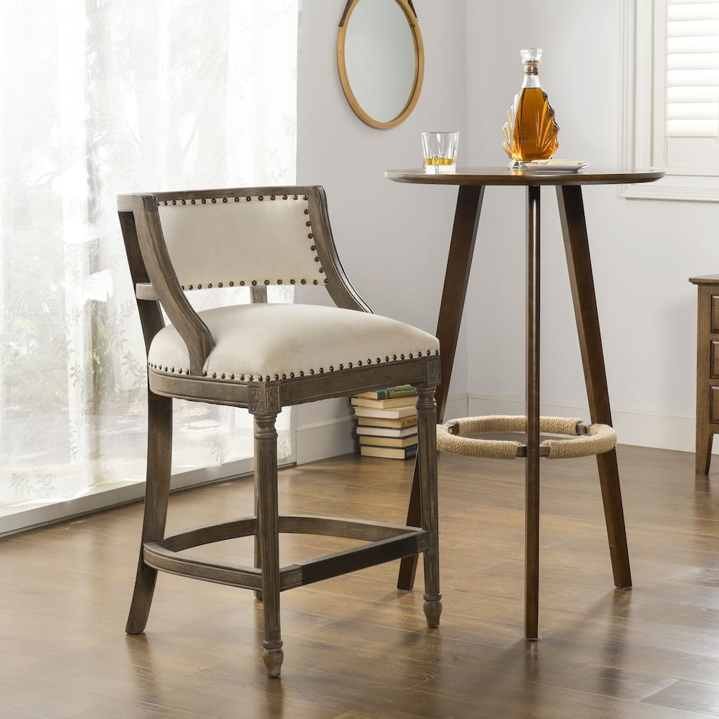 Farmhouse Counter Height Bar Stool with Backrest