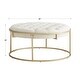 preview thumbnail 6 of 24, Perdita Gold Finish Velvet Round Tufted Ottoman by iNSPIRE Q Bold