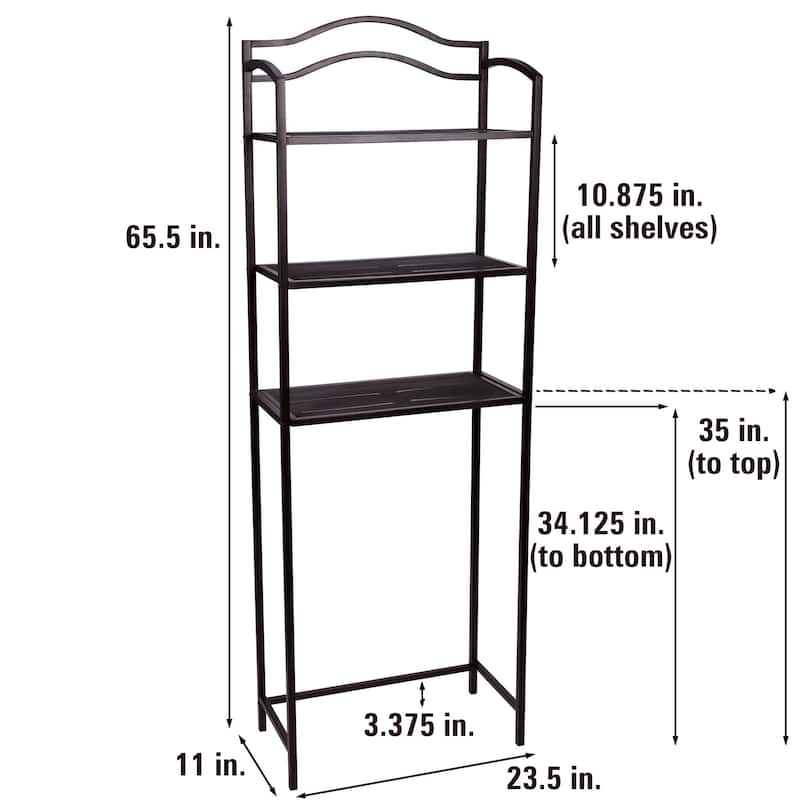 Household Essentials 3-Tier Over the Toilet Storage Shelf - 11.0"L x 23.5"W x 65.5"H