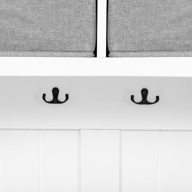 Hall Tree with 6 Hooks and Hinged Lid, Coat Hanger, Entryway Bench, Storage Bench, 3-in-1 Design, 69INCH