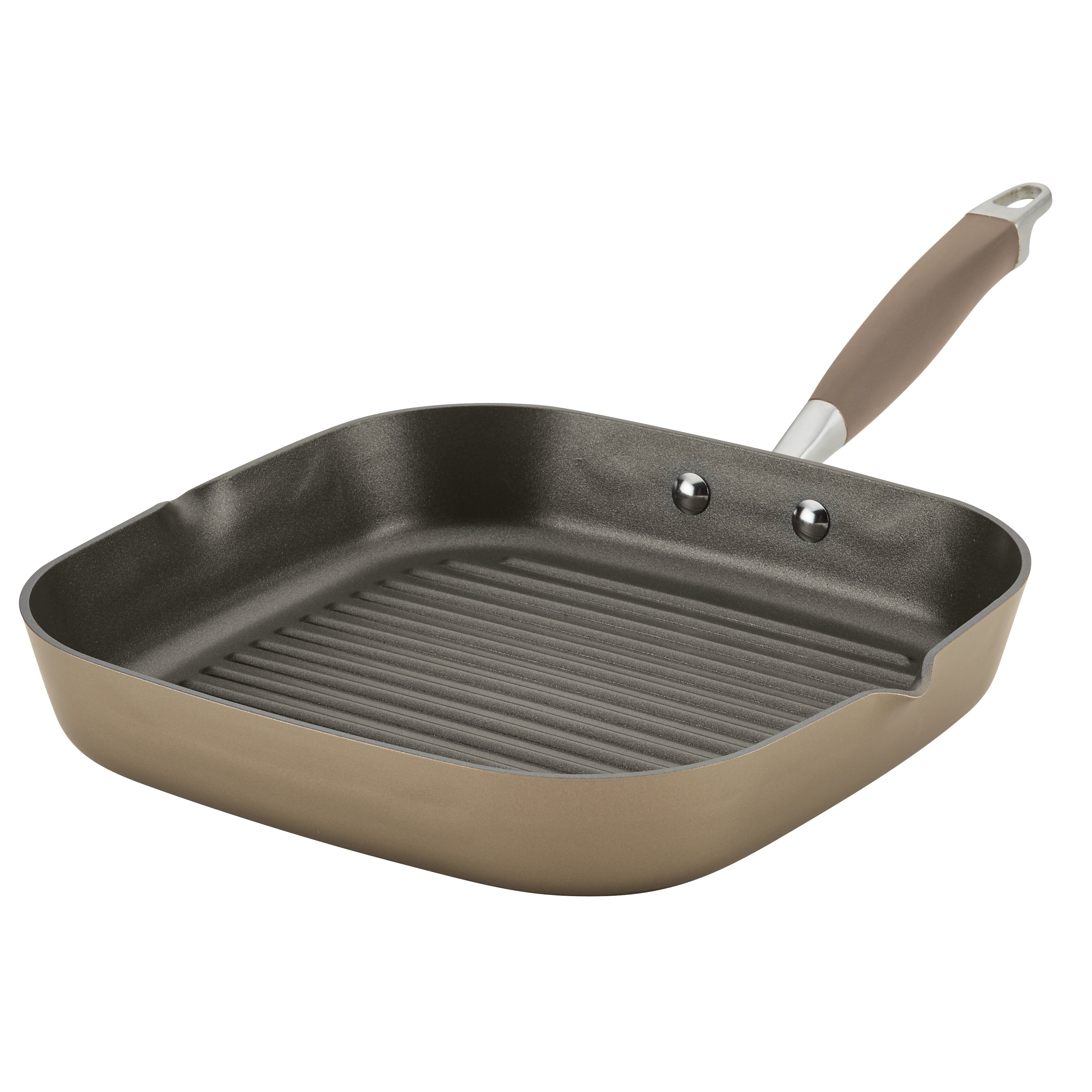 Anolon Advanced Home Hard Anodized Nonstick Deep Square Stovetop Grill Pan 11 Inch Bronze