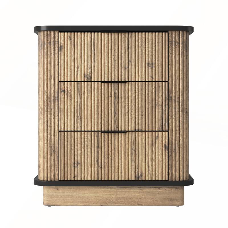 Multi-functional three-drawer MDF nightstand