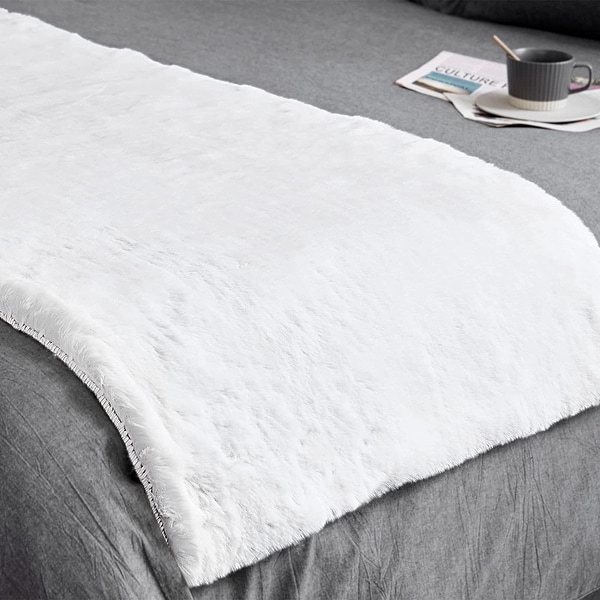 White fur bed runner deals
