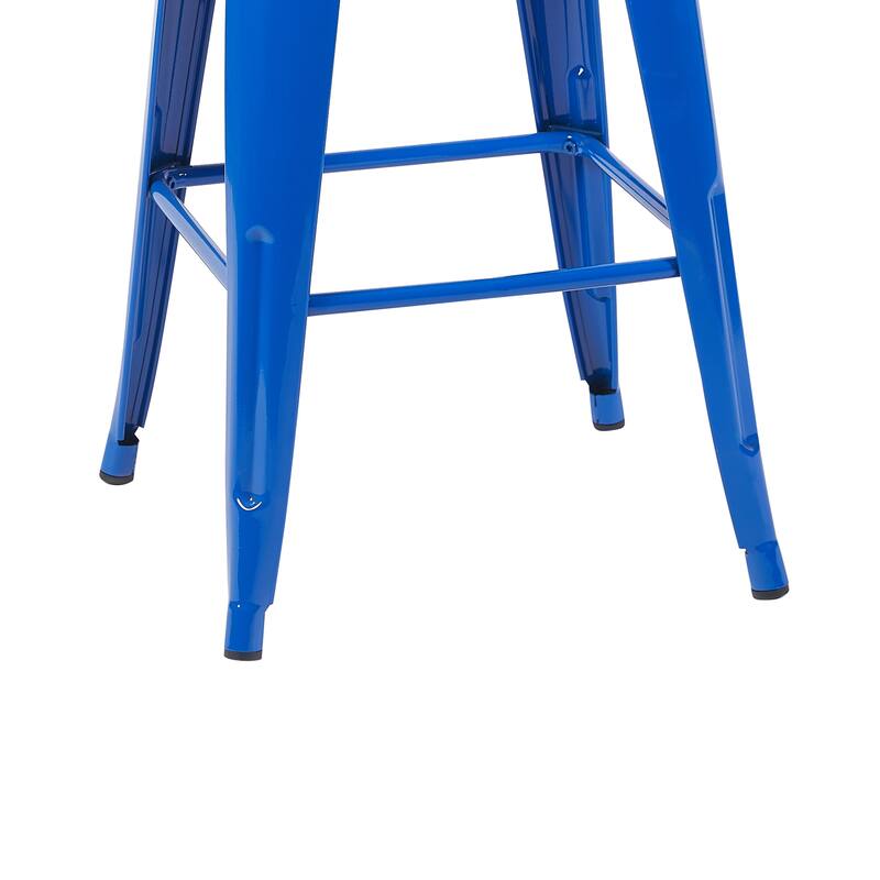 AC Pacific 24 Inch Industrial Stackable Metal Counter Stools Set of 2