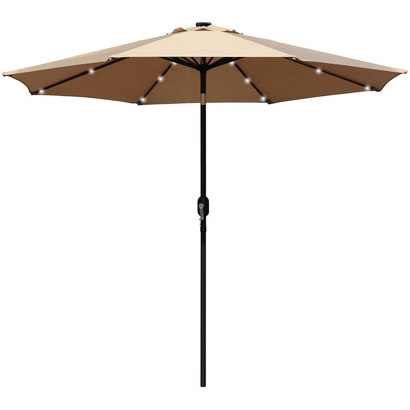 Maypex 9-foot Solar Led Lighted Patio Umbrella with Crank and Tilt