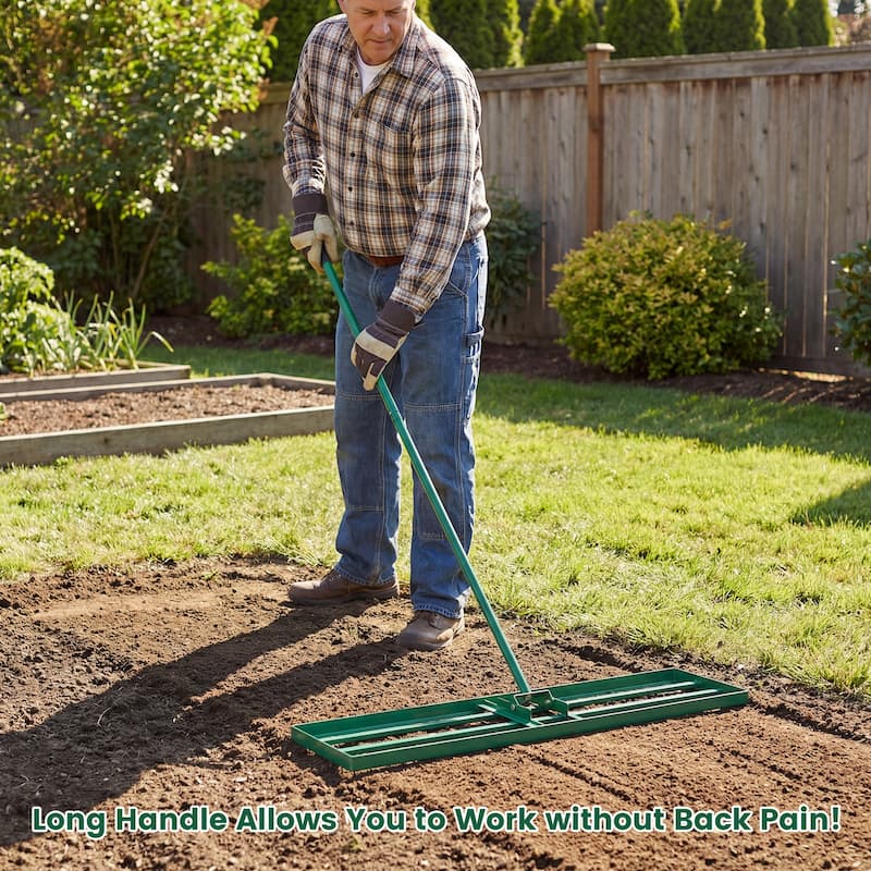 Costway Lawn Leveling Rake 42" x 10" Heavy Duty Level Lawn Tool for - See Details