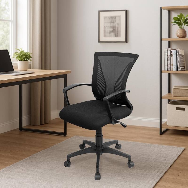 Modern Designs Black Adjustable Mesh Swivel Office Chair - Black