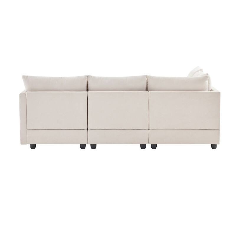 89x79" Modern Sectional Sofa with Convertible Ottoman,Living Room Couches L Shape Sofa with 2 Pillows
