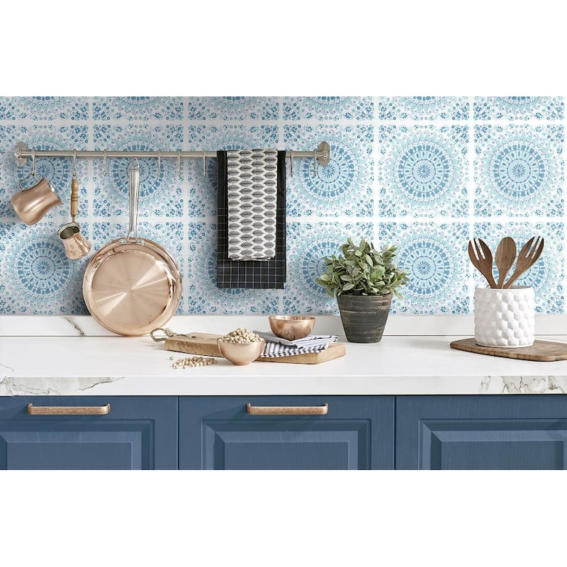 NextWall Mandala Bohemian Peel and Stick Removable Wallpaper - 20.5 in. W x 18 ft. L