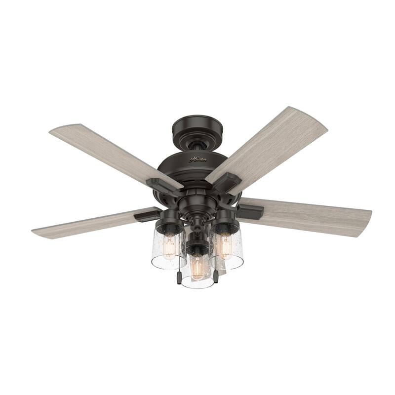 Hunter 44" Hartland Ceiling Fan with LED Light and Pull Chains - Farmhouse, Transitional