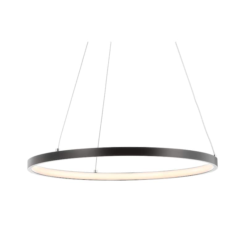 Kinsley Modern Bohemian Iron Integrated LED Pendant by JONATHAN Y - 15.75" - Matte Black