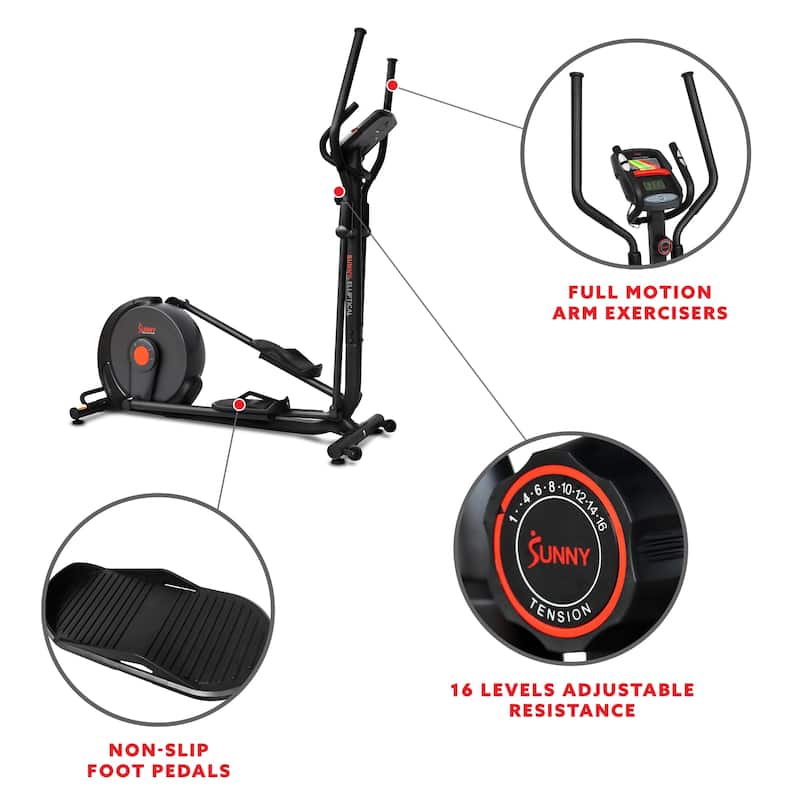 Sunny Health Fitness Power Stride Smart Elliptical - SF-E321005