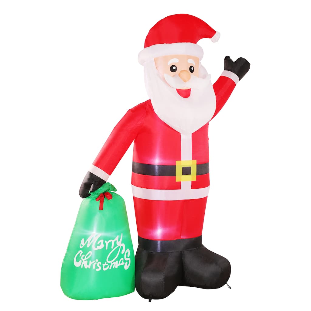 Puleo International 8 ft. Lighted Blow-Up Inflatable Santa Clause