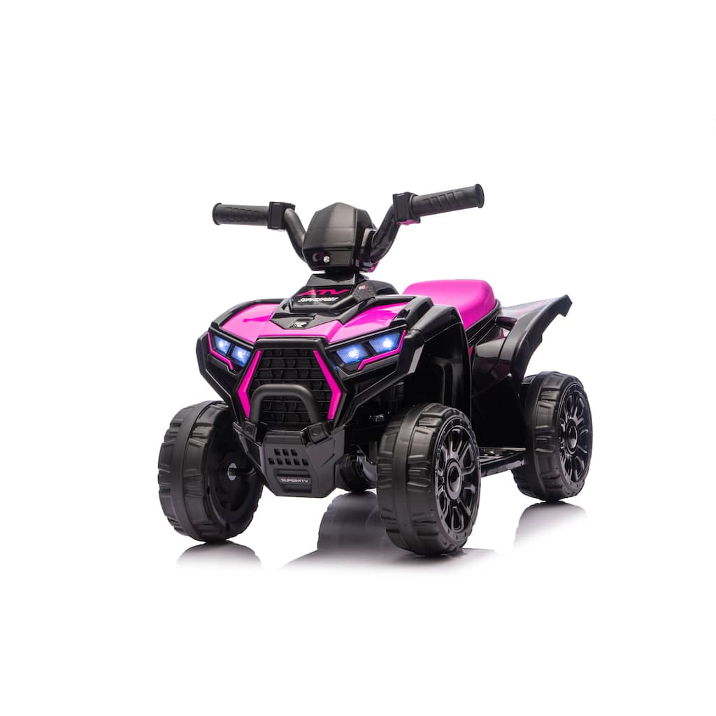 6V Kids Electric Ride-On ATV Quad for Ages 3-5, Anti-Slip Wheels & RWD - Pink