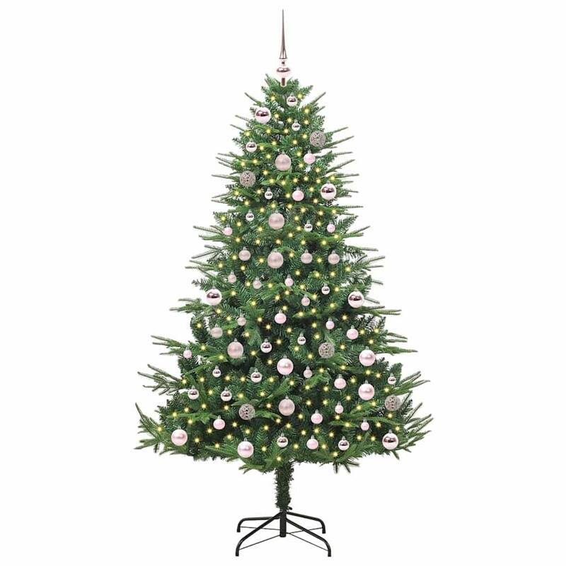 vidaXL Artificial Christmas Tree LED&Ball Set&Flocked Snow Decoration PVC&PE