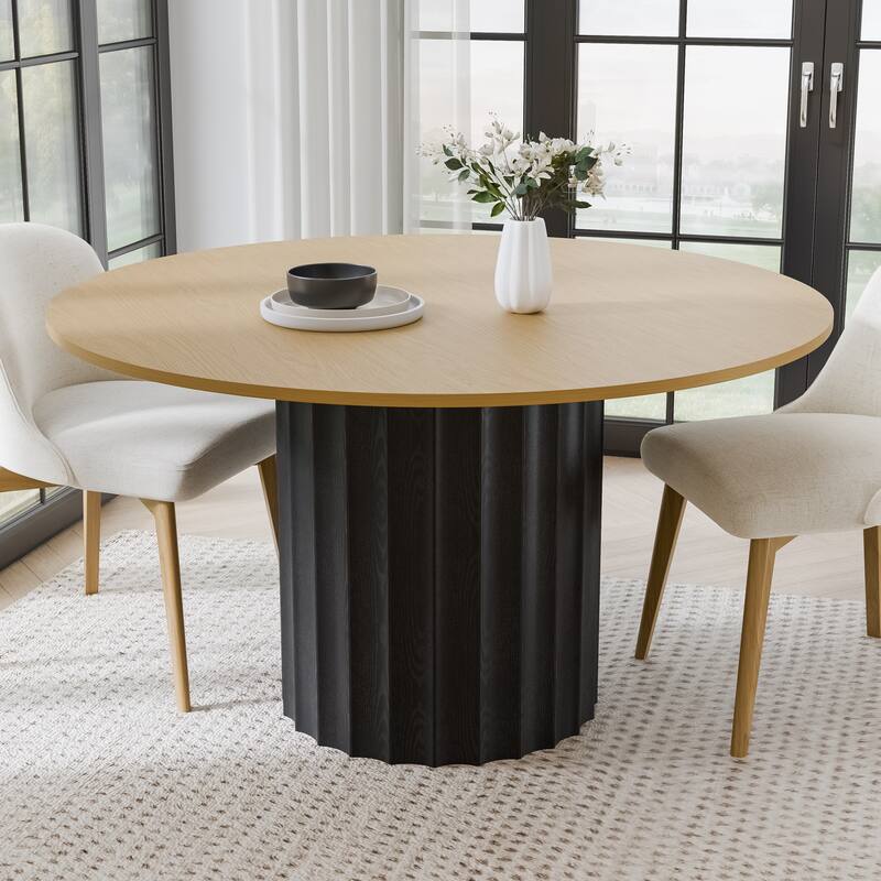 Solid Wood Round Dining Table Kitchen Table for Living/Dining Room Coffee Office