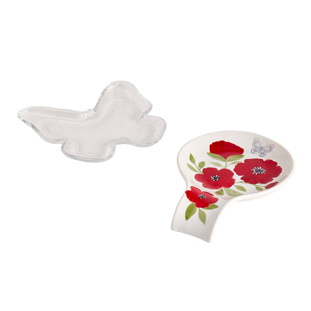 Dolly Parton 2-Piece Butterfly & Poppy Spoon Rest Set