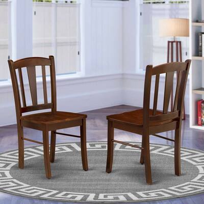 Dining Chairs Set of 2 - Traditional Wood Chairs, Mahogany Finish, Comfortable Seating, 18x20x37 Inches