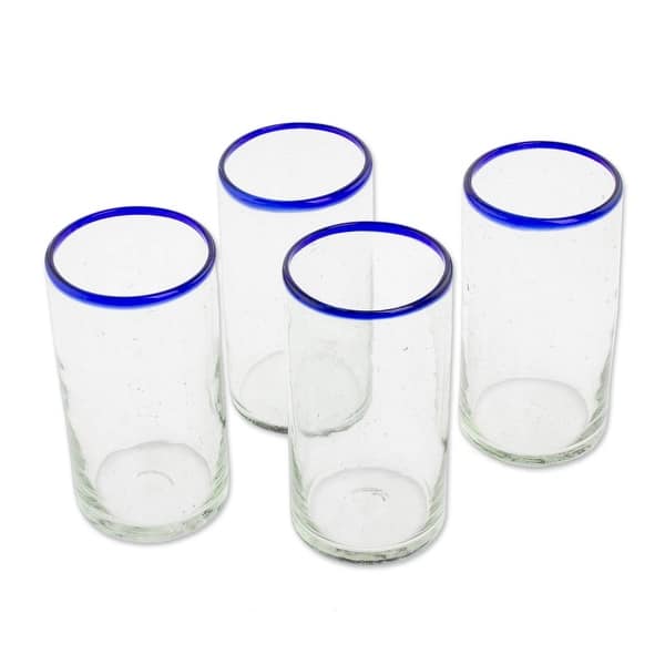 Decorative Recycled Glass Tumblers - Set of Four