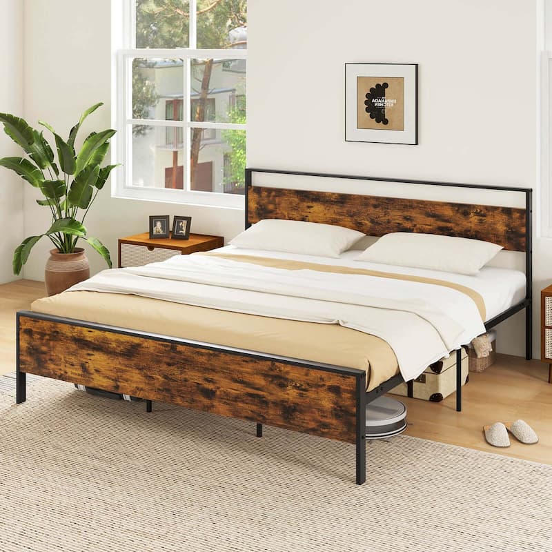 Costway Twin/Full/Queen/King Size Bed Frame with Wooden Headboard and