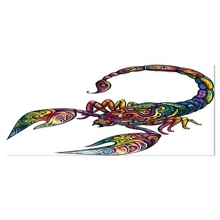 Designart 'Cheerful Scorpion' Animal Digital Art Metal Wall Art - Bed ...