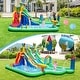 preview thumbnail 9 of 8, Gymax Inflatable Water Park w/Climbing Wall Basketball Rim Splash Pool - Multi