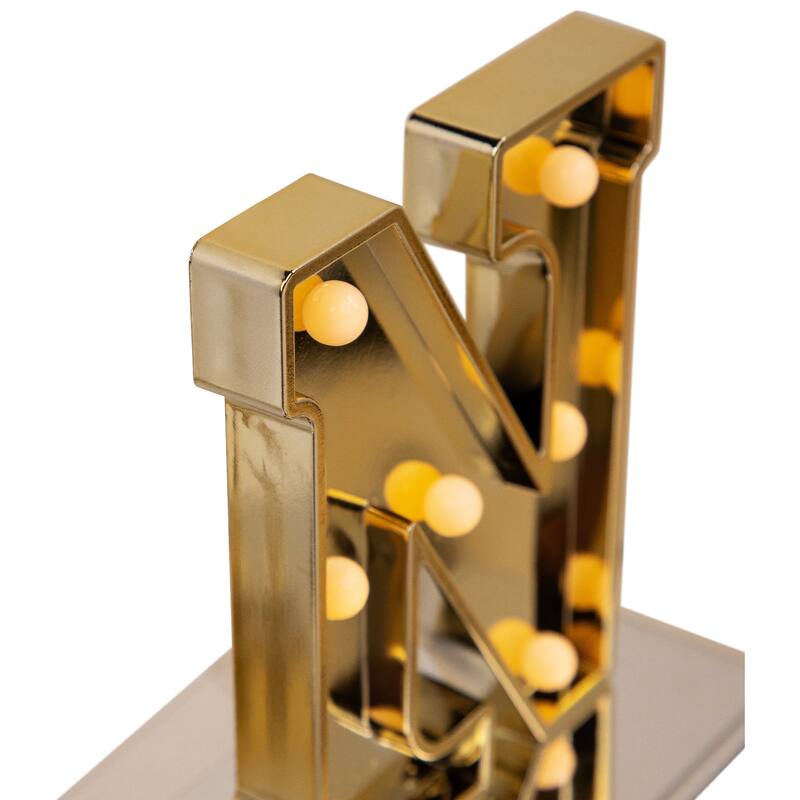 Set of 4 Gold Silver LED Lighted "NOEL" Christmas Stocking Holder 6.5"