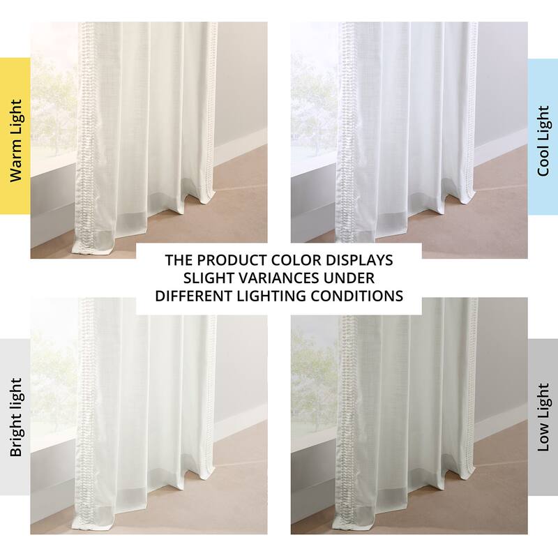 Exclusive Fabrics Bordered Textured Cotton Curtains For Bedroom & Living Room Curtains - Single Panel Drapes