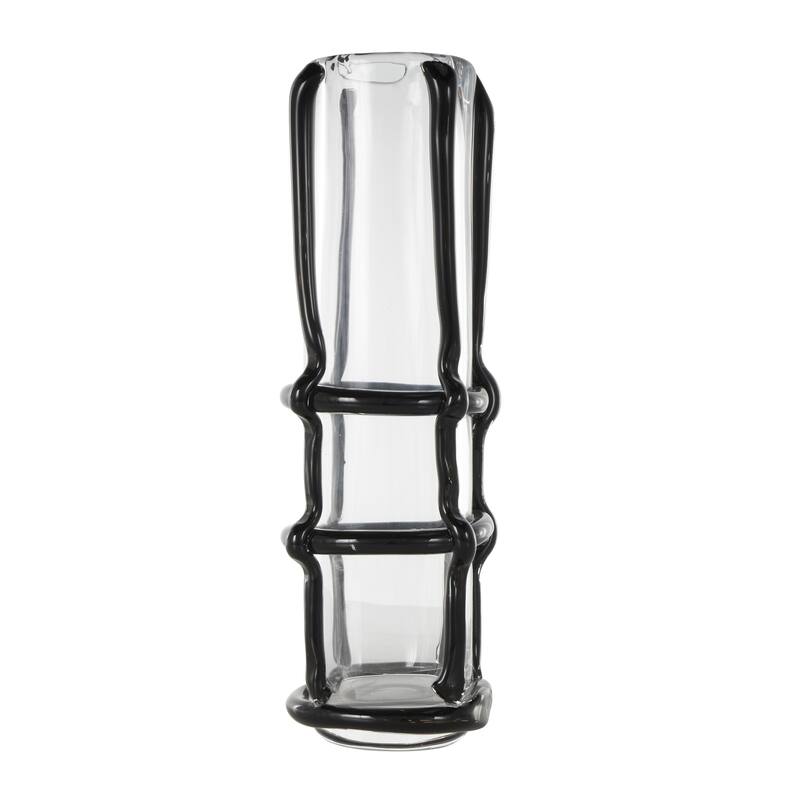 Recycled Glass Handmade Tall Decorative Vase with Glass Framing - Blue or Black - Roche River Decor