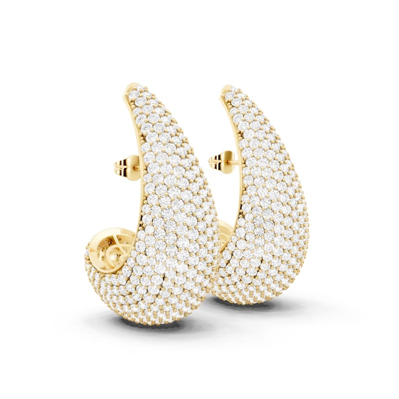 Auriya 14k Gold 10 1/10ctw Dome Fashion Lab Grown Diamond Earrings (F-G VS)