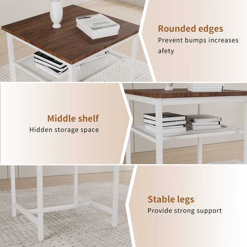 3-Piece Bar table set,equipped with 2 bar stools, with backrest and partition