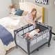preview thumbnail 17 of 22, 3-in-1 Baby Playard with Bassinet, Changing Table Music Toy Included Carry Bag for Newborn to Toddler