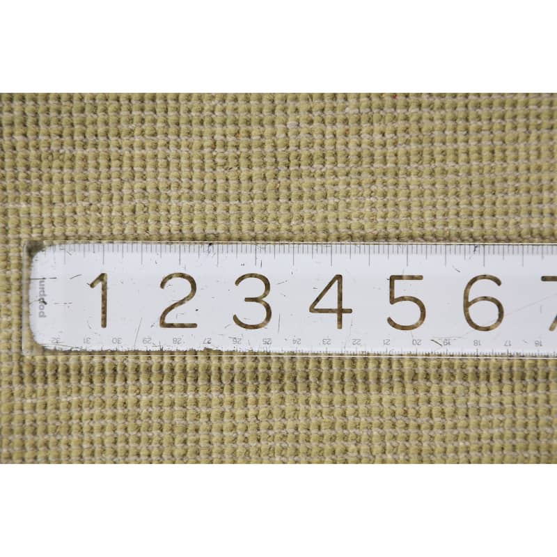 Hand Knotted Oriental 100% Wool Carpet Modern Solid Green Gabbeh Runner Rug - 8' 2'' X 2' 9''
