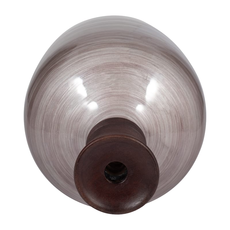 Sagebrook Home Blush Glass Swirled Round Vase