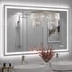 preview thumbnail 23 of 161, Large LED Bathroom mirror Tempered Glass Dimmable Anti-Fog Vanity Mirror 48x28