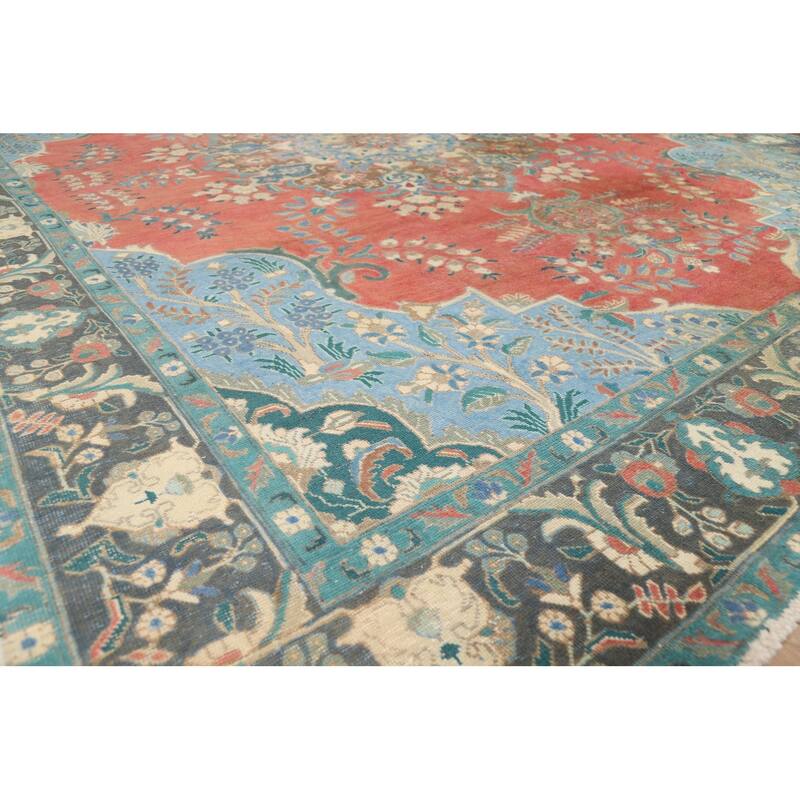 Tabriz Persian Area Rug Living Room Hand-Knotted Wool Carpet - 9'9"x 12'4"