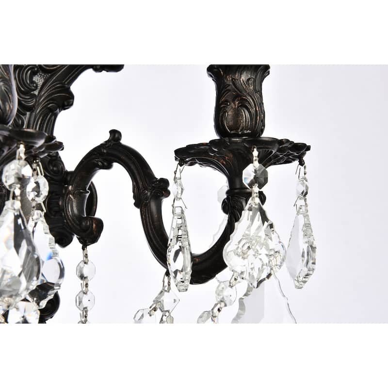 Fleur Illumination Collection Wall Sconce D:14in H:18in E:9.5in Lt:3 Dark Bronze Finish (Elegant Cut Crystals)