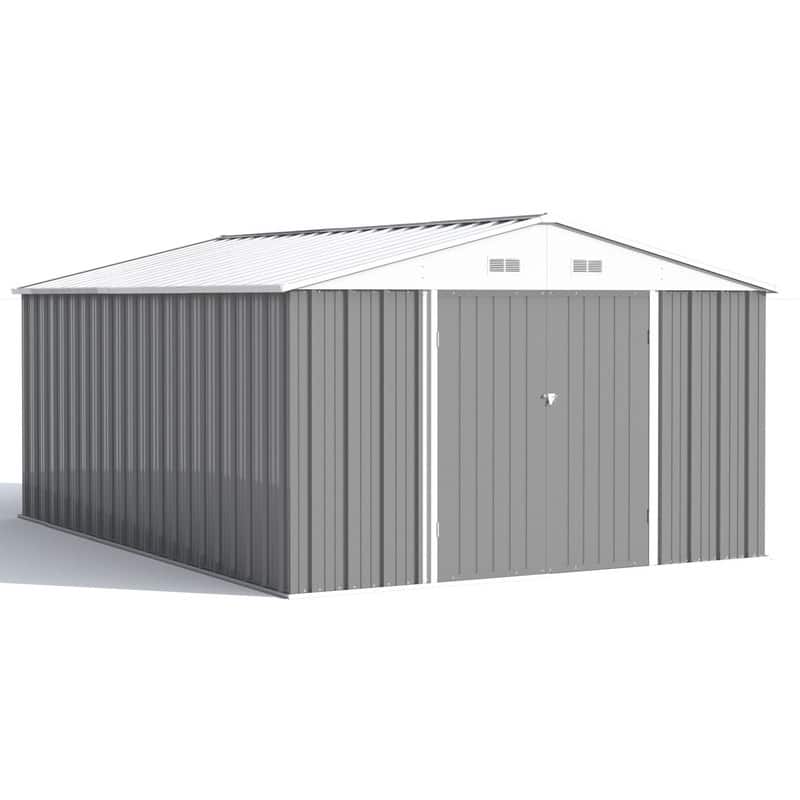 Patiowell 10' x 12' &10' x 14' Metal Outdoor Storage Shed with Floor Frame for Garden, Backyard, Patio