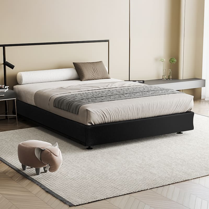 InstaBox No Assembly 9 in. Metal Boxspring Folding Mattress Foundation - California King