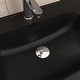 preview thumbnail 52 of 66, Wall-Mounted Bathroom Vanity in Evita Oak with Integrated Black Sink