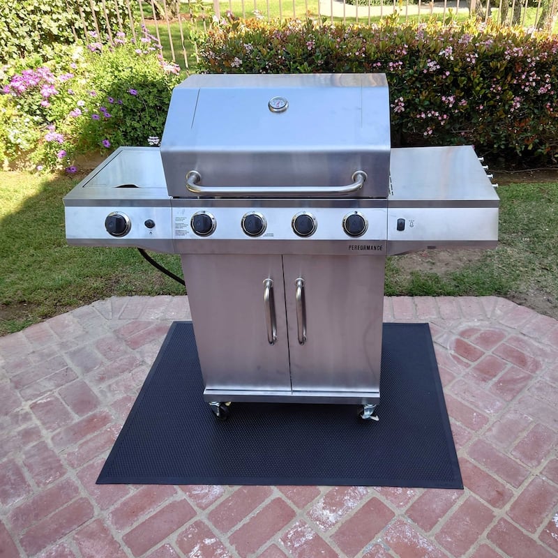 Rubber-Cal Rubber "BBQ Under Grill Mat" - 5mm x 48" x 36" - 36in x 48in