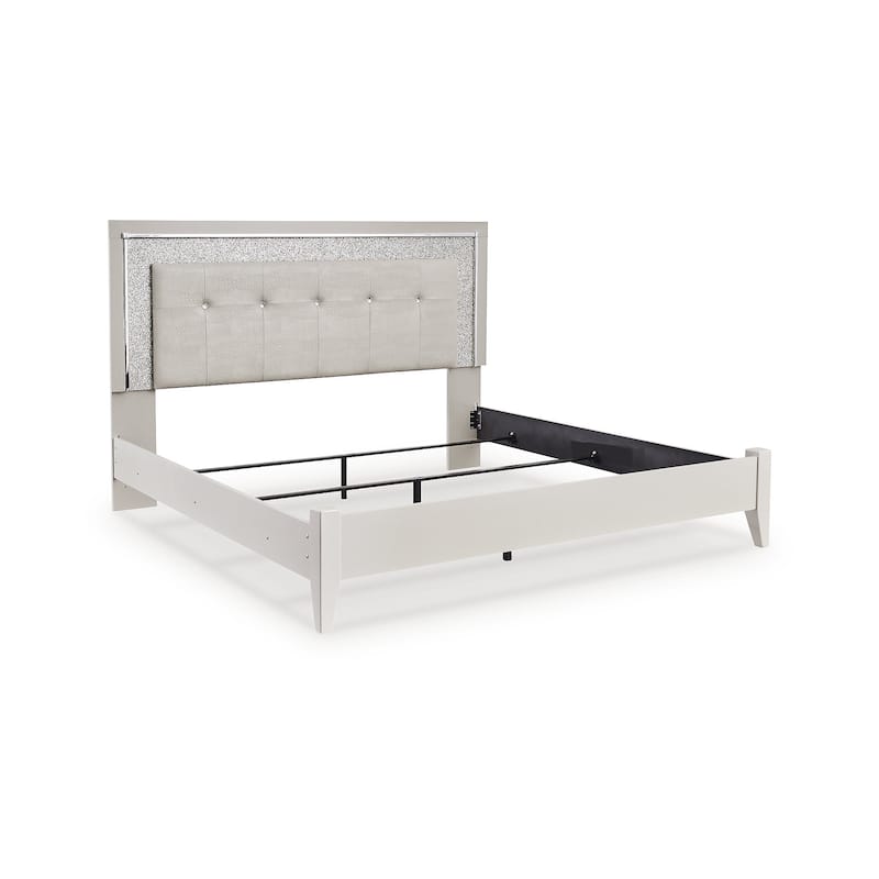 Signature Design by Ashley Zyniden Silver King Upholstered Panel Bed